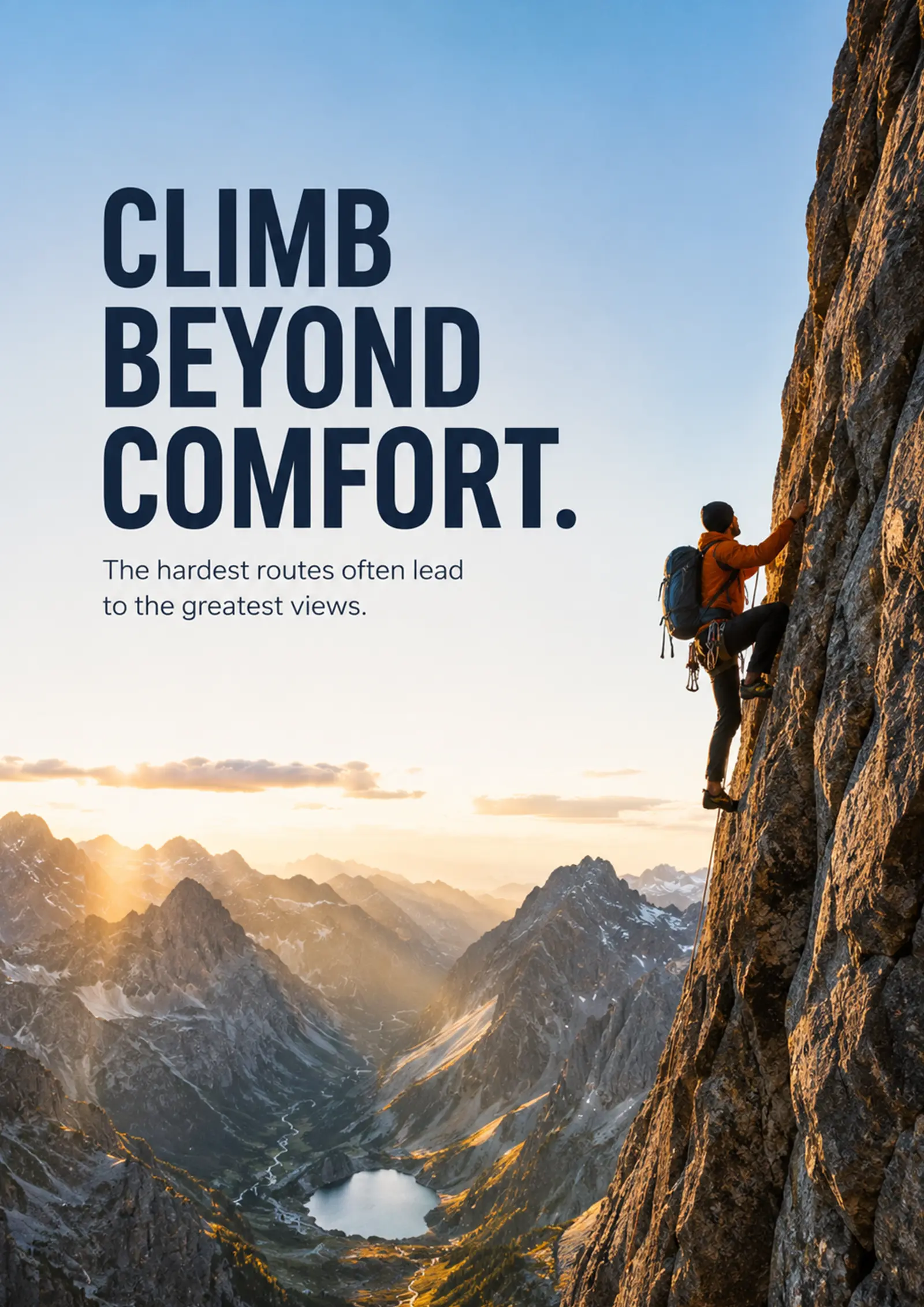 climb beyond comfort climbing poster