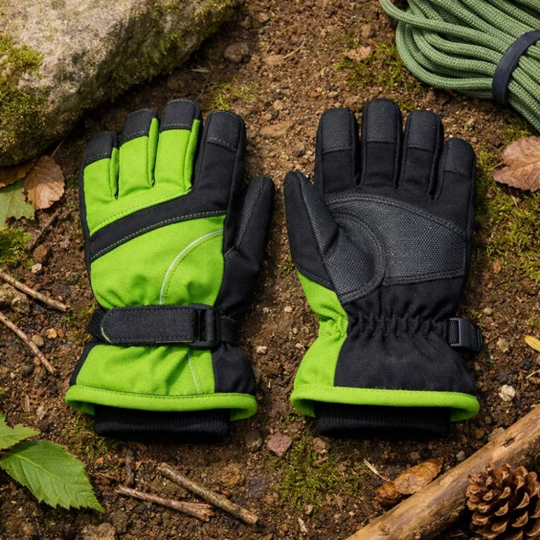 Children's outdoor gloves displayed in a simple flat lay.