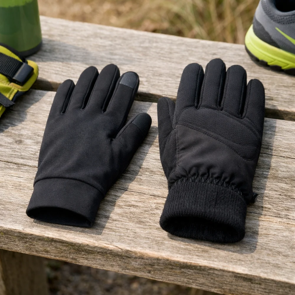 Two running gloves shown side by side to suggest lighter and warmer options.