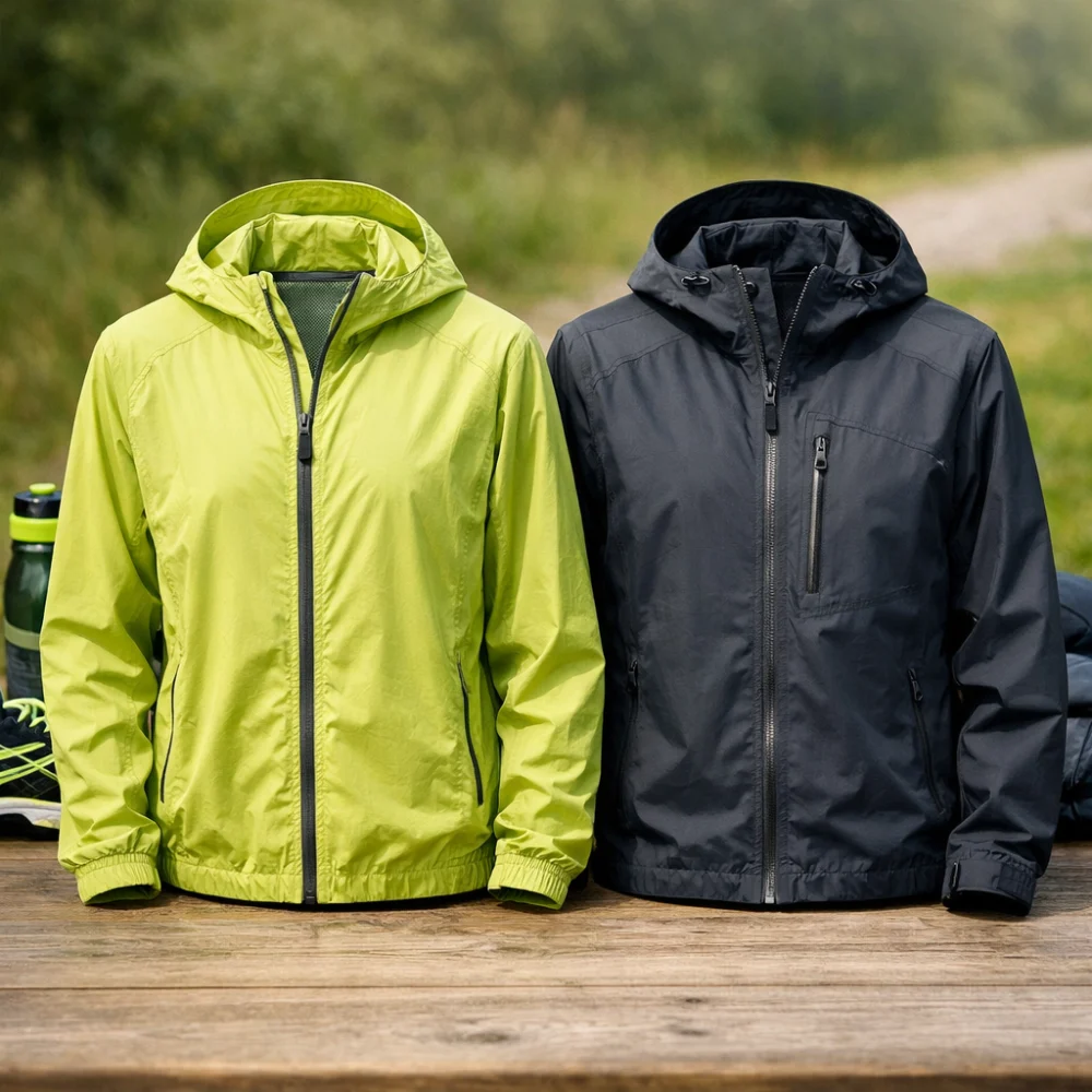 Two generic running jackets showing lighter and more protective styles.