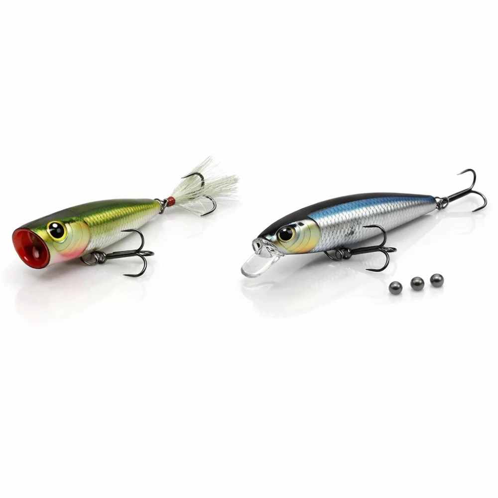 Two generic fishing lures shown as a simple type comparison