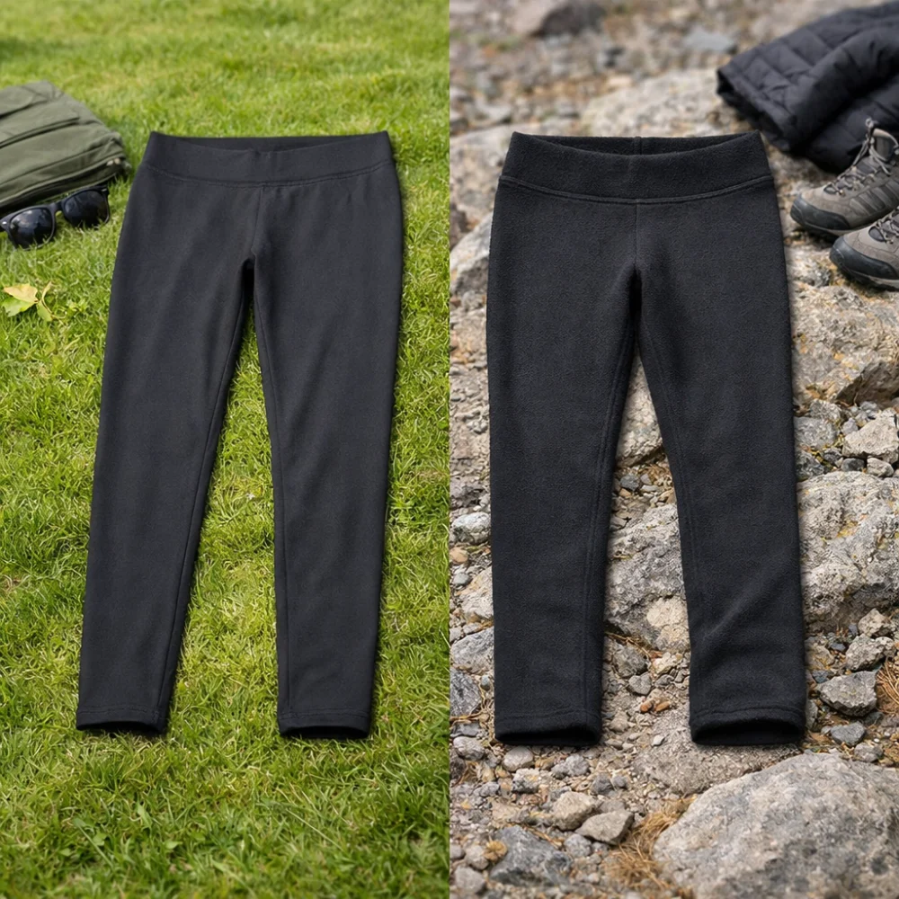 Two generic leggings showing a lighter and a warmer style